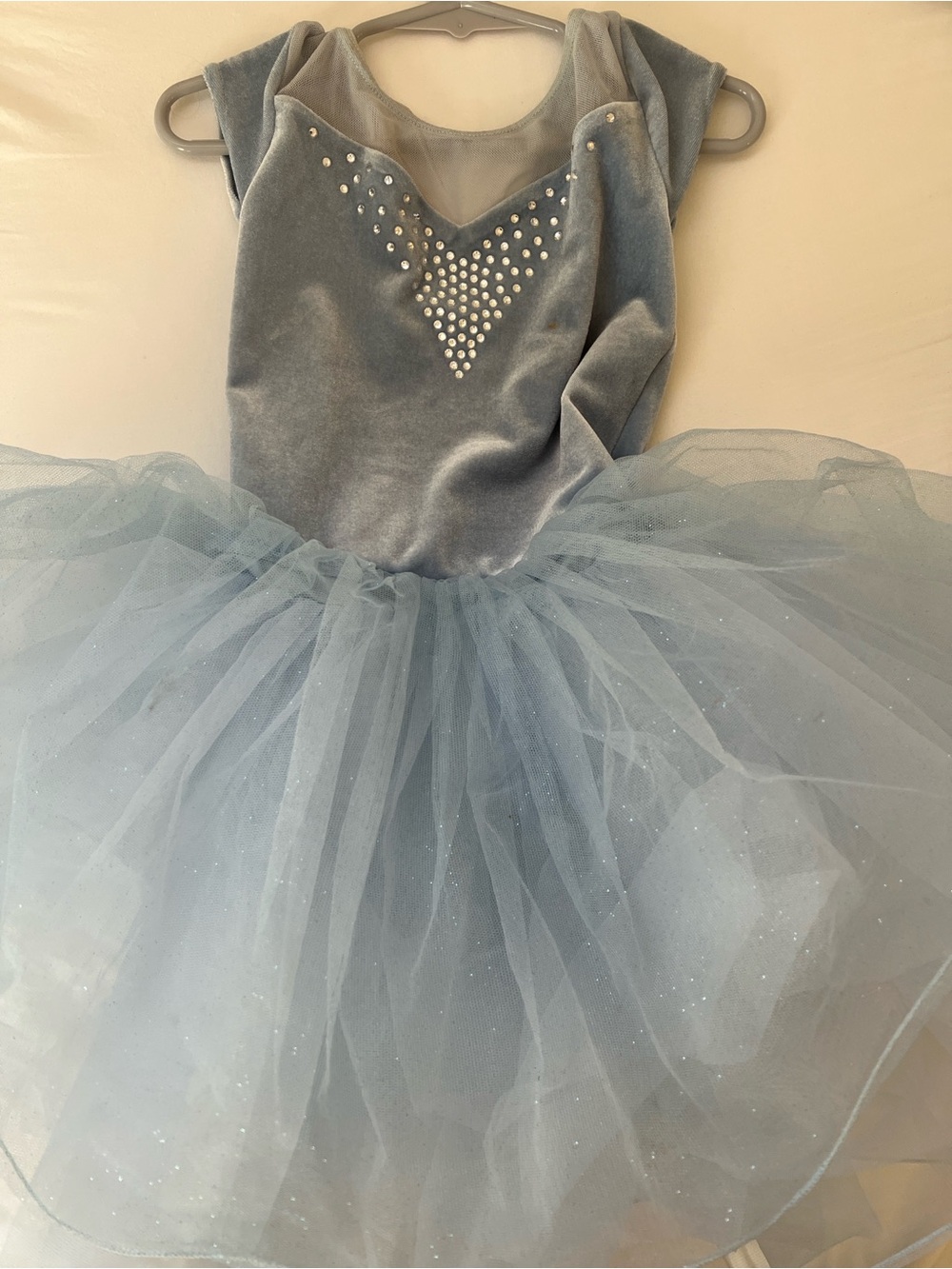Weissman Childs 4/5T Light Blue Tulle Ballet Costume with Rhinestone Bodice